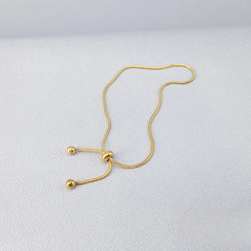 Wholesale 18K Gold Snake Bone Simple Ins Forest Style Adjustable Length Non-fading Bracelet